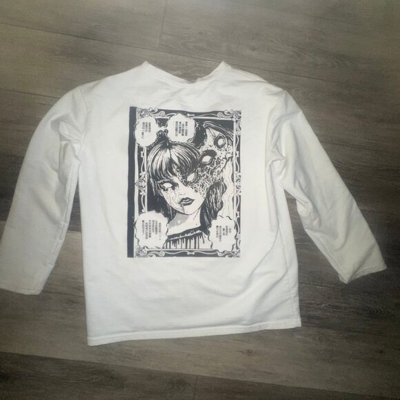 Early Autumn Korean Anime Harajuku Funeral Dark Print M - Picture 2 of 2